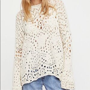 Free People Traveling Lace Sweater
